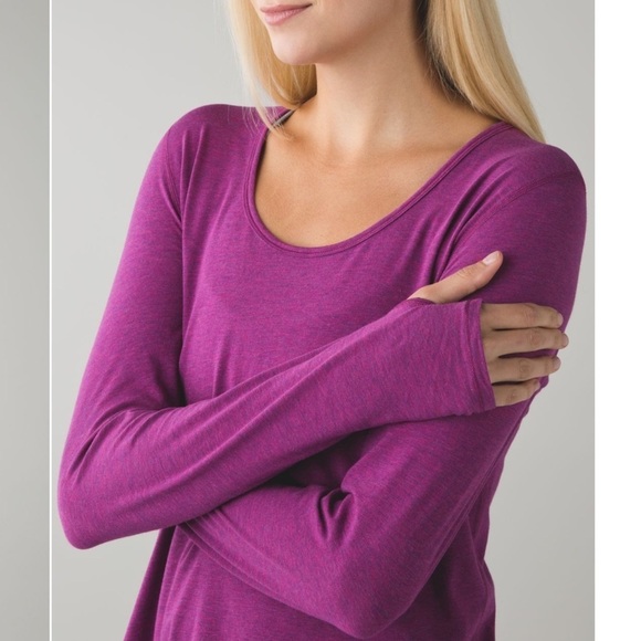 Lululemon Yogini 5 Year Long Sleeve Tee in Heathered Regal Plum - Picture 3 of 12